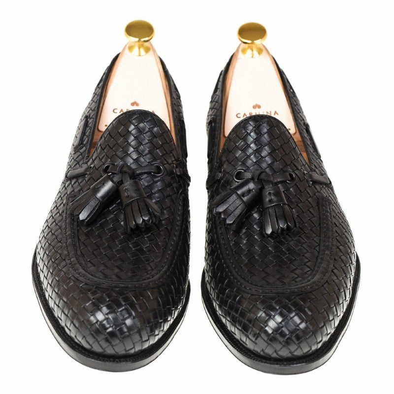 Carmina Braided Tassel Loafers 80299 Forest Black