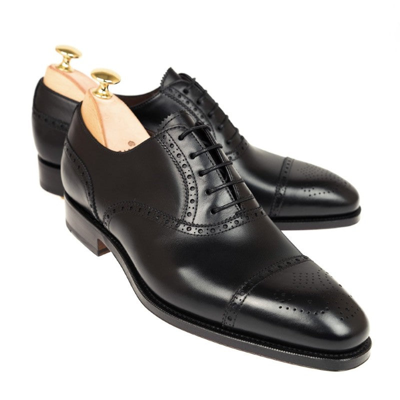 Carmina Cap Toe Oxfords 10051 Rain Black