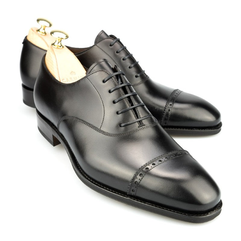 Carmina Cap Toe Oxfords 80201 Rain Black