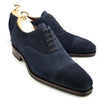 Carmina Cap Toe Oxfords 80201 Rain Navy Suede
