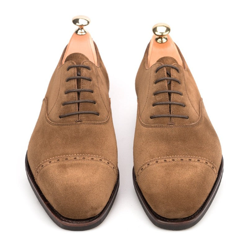 Carmina Cap Toe Oxfords 80201 Rain Snuff Suede