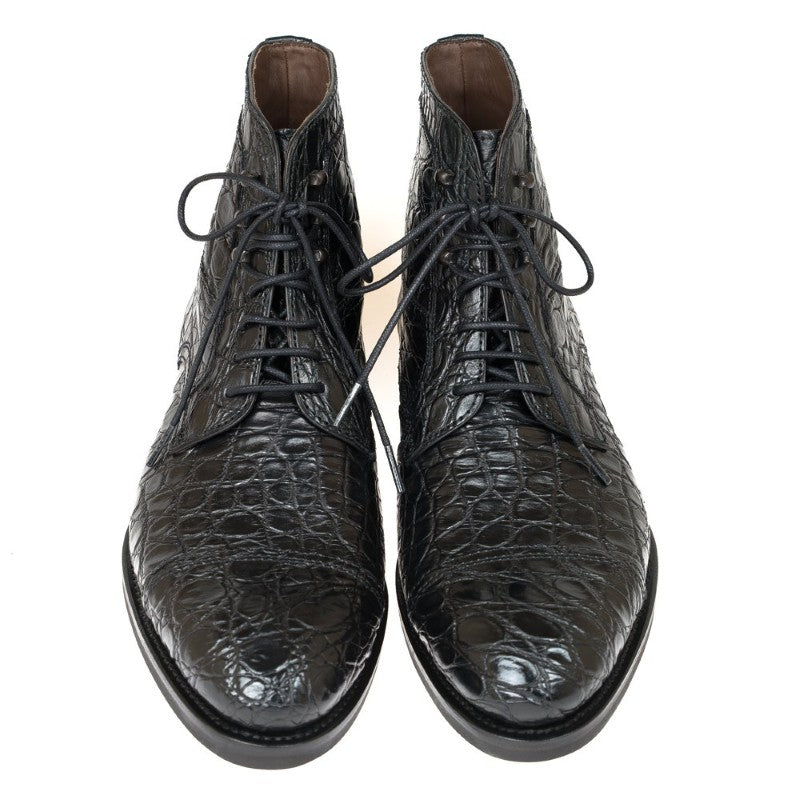 Carmina Crocodile Ankle Boots 80207 Soller Black