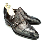 Carmina Crocodile Double Monk Strap 10003 Simpson Brown