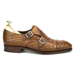 Carmina Crocodile Double Monk Strap 10003 Simpson Tan