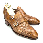 Carmina Crocodile Double Monk Strap 10003 Simpson Tan