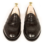 Carmina Crocodile Full Strap Penny Loafers 80585 Uetam Brown