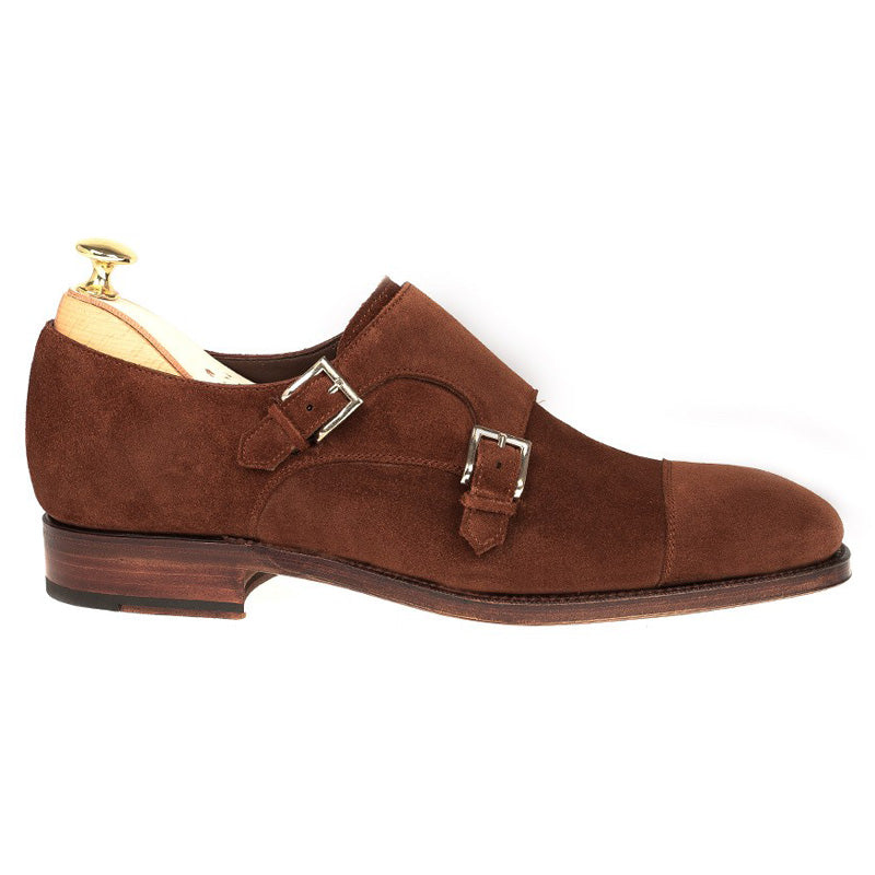 Carmina Double Monk Strap 80544 Rain Light Polo Suede
