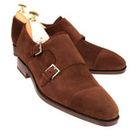Carmina Double Monk Strap 80544 Rain Light Polo Suede