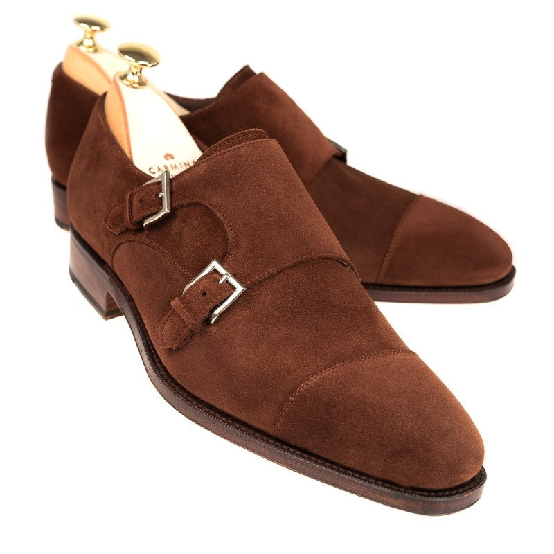 Carmina Double Monk Strap 80544 Rain Light Polo Suede
