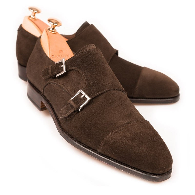 Carmina Double Monk Strap 80544 Simpson Brown Suede