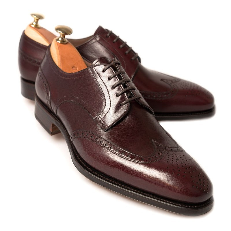 Carmina Kid Leather Blucher 80584 Rain Burgundy