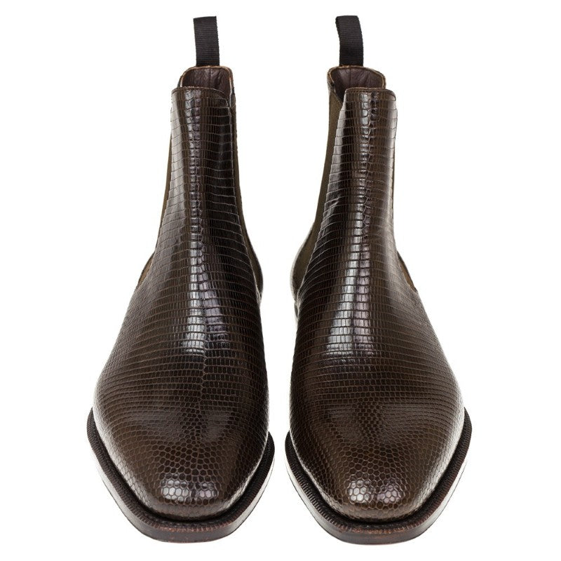 Carmina Lizard Chelsea Boots 80216 Rain Brown
