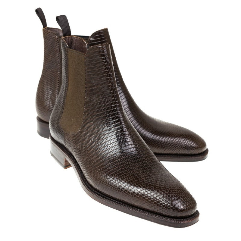 Carmina Lizard Chelsea Boots 80216 Rain Brown