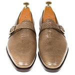 Carmina Lizard Monk Strap 80156 Rain Chestnut
