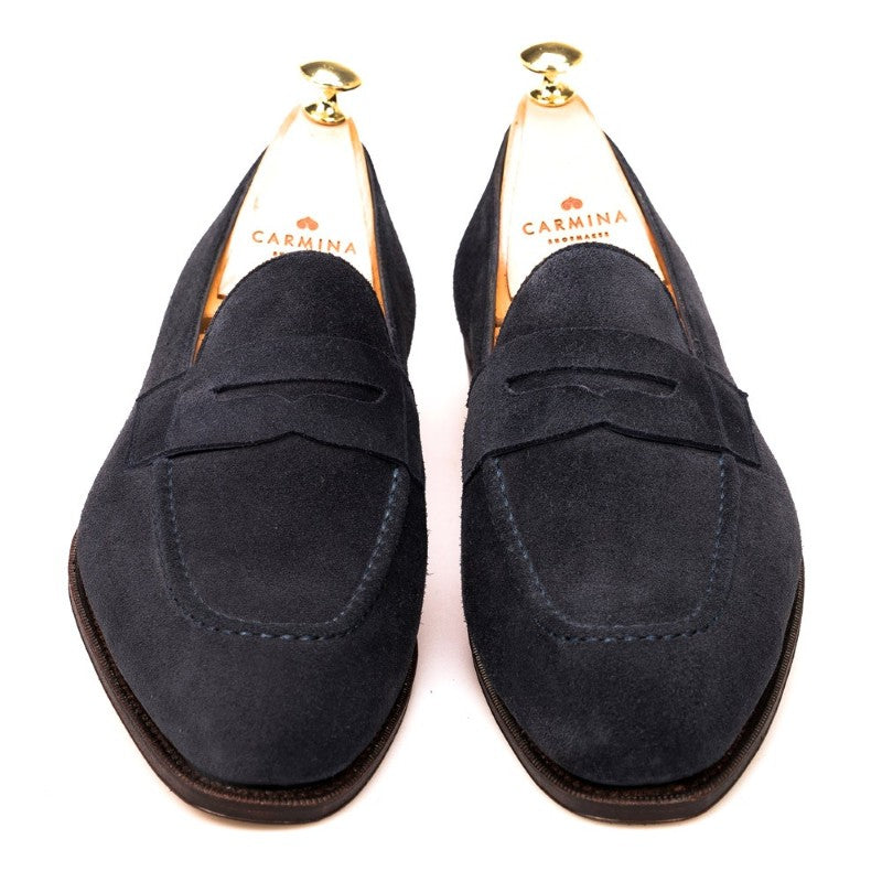 Carmina Penny Loafers 80158 Rain Navy Suede