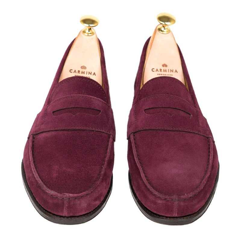 Carmina Penny Loafers 80579 Genova Burgundy Suede