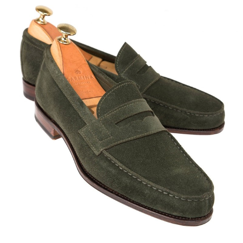Carmina Penny Loafers 80579 Genova Loden Suede