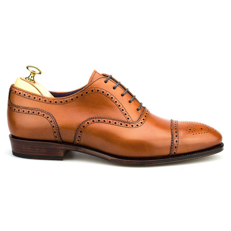 Carmina Semi Brogue Oxfords 80251 Inca Tanned | MensDesignerShoe.com