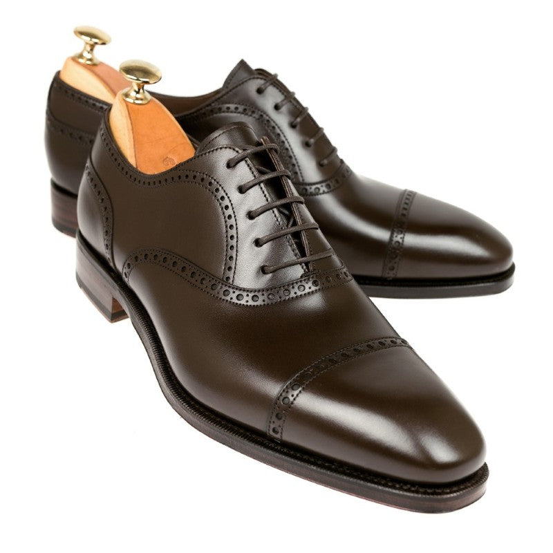 Carmina Semi Brogue Oxfords 80568 Rain Brown