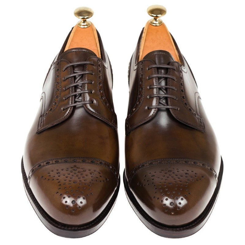 Carmina Shell Cordovan Blucher Shoes 80531 Forest Armagnac