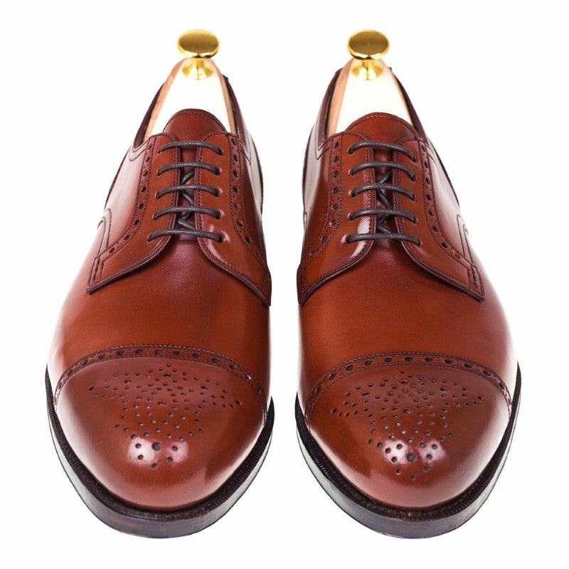 Carmina Shell Cordovan Blucher Shoes 80531 Forest Rubi