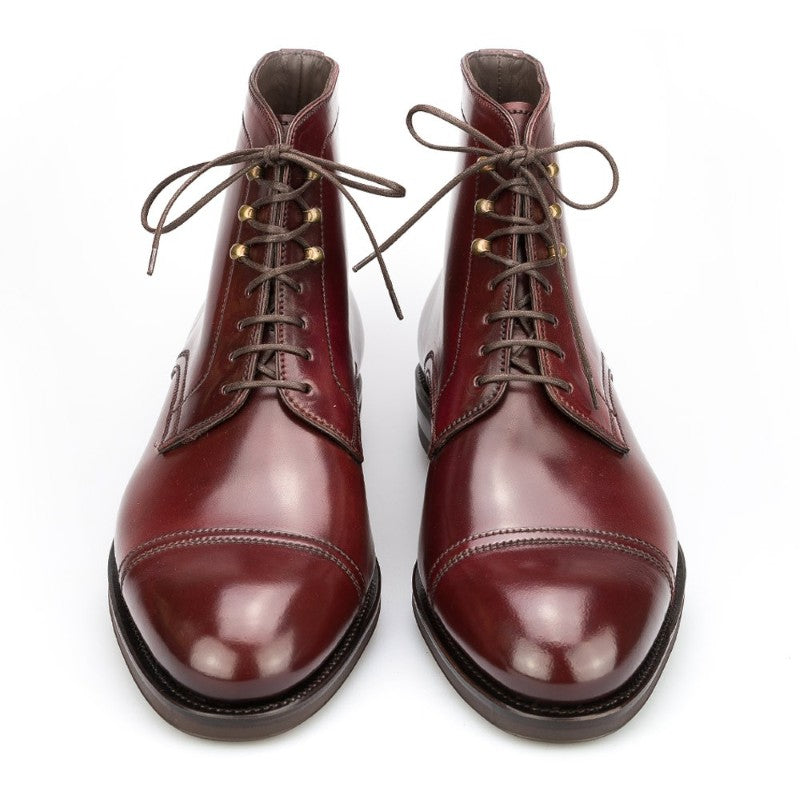 Carmina Shell Cordovan Boots 80179 Soller Burgundy