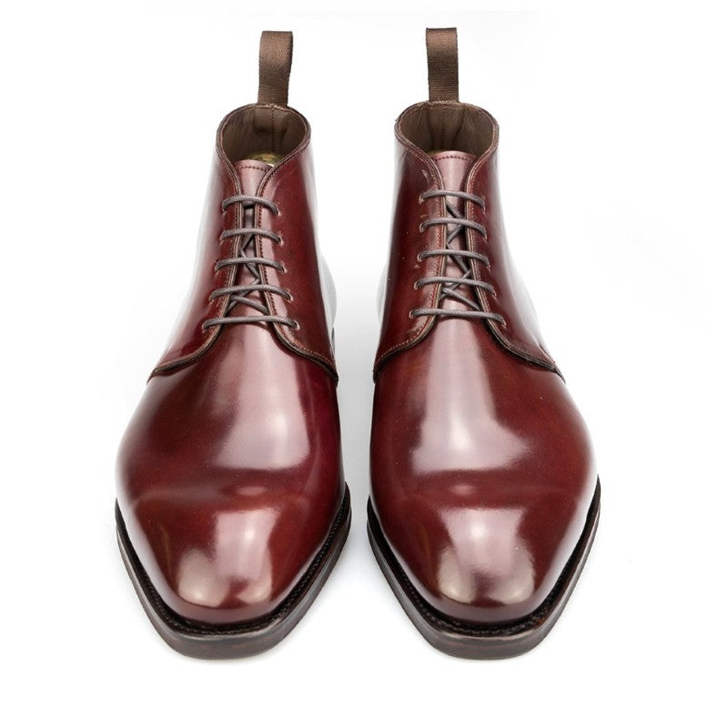 Carmina Shell Cordovan Chukka Boots 905 Simpson Burgundy