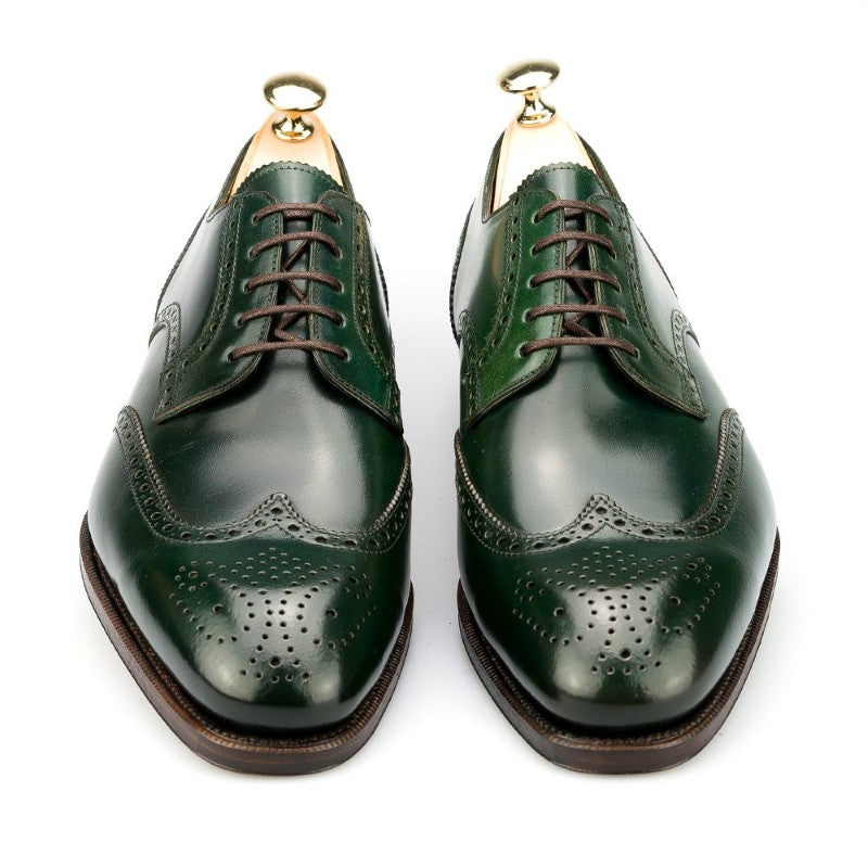Carmina Shell Cordovan Derby Shoes 80254 Rain Green