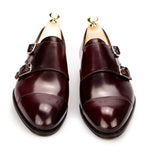 Carmina Shell Cordovan Double Monk Straps 80250 Inca Burgundy