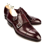 Carmina Shell Cordovan Double Monk Straps 80250 Inca Burgundy