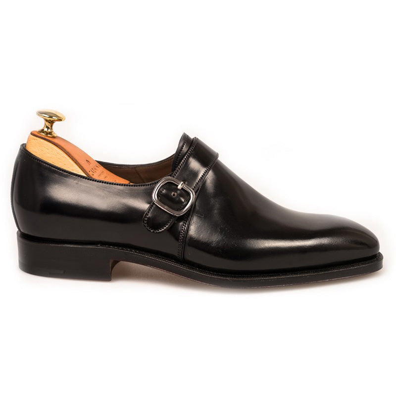 Carmina Shell Cordovan Monk Straps 80156 Rain Black