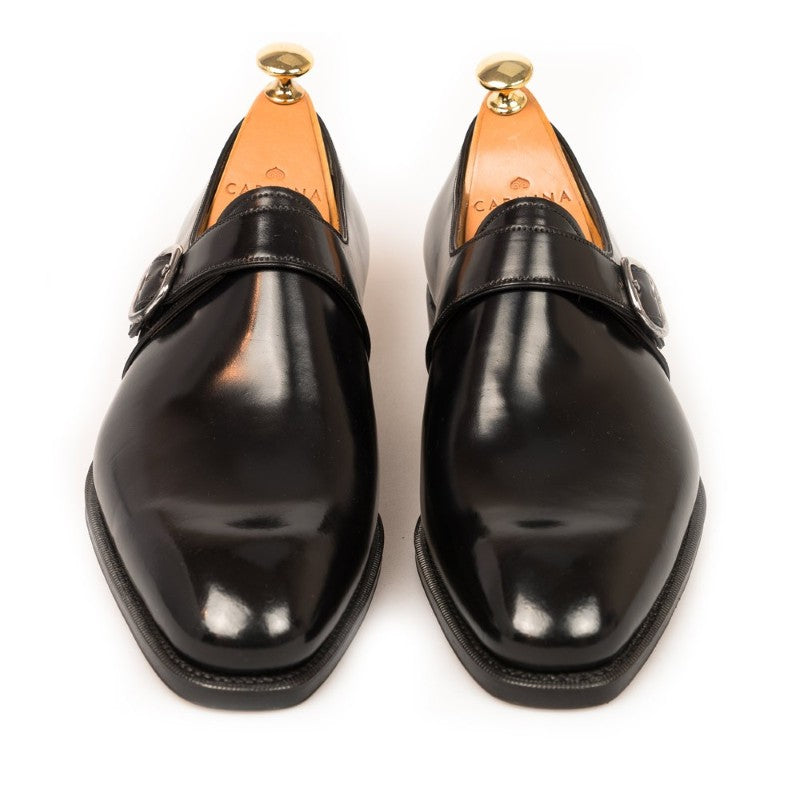 Carmina Shell Cordovan Monk Straps 80156 Rain Black