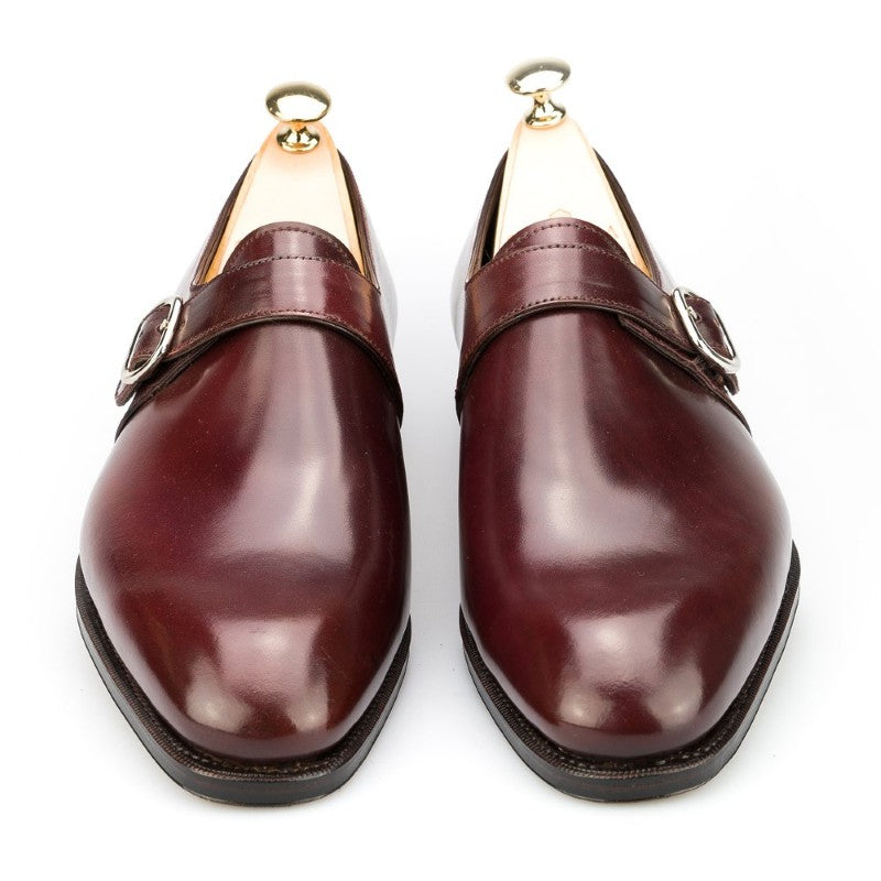 Carmina Shell Cordovan Monk Straps 80156 Rain Burgundy