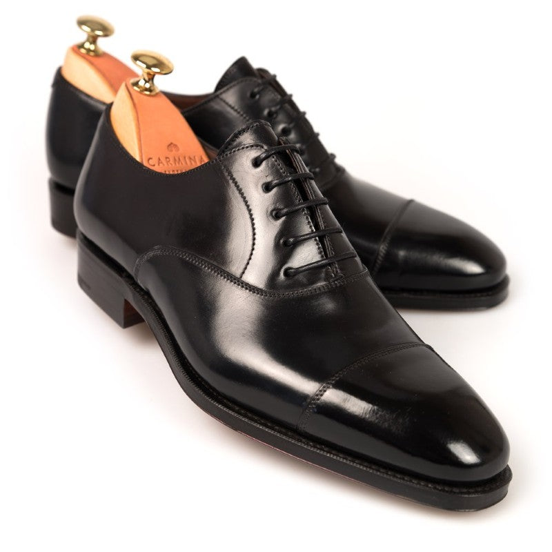 Carmina Shell Cordovan Oxfords 80386 Rain Black