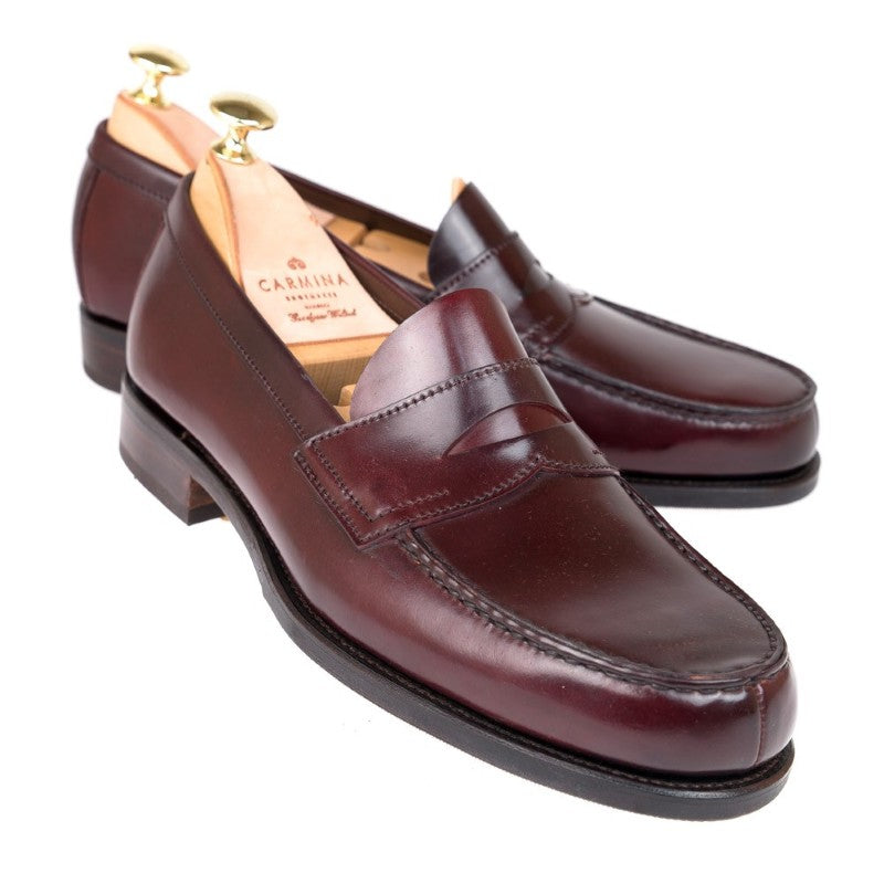 Carmina Shell Cordovan Penny Loafers 80352 Covent Burgundy