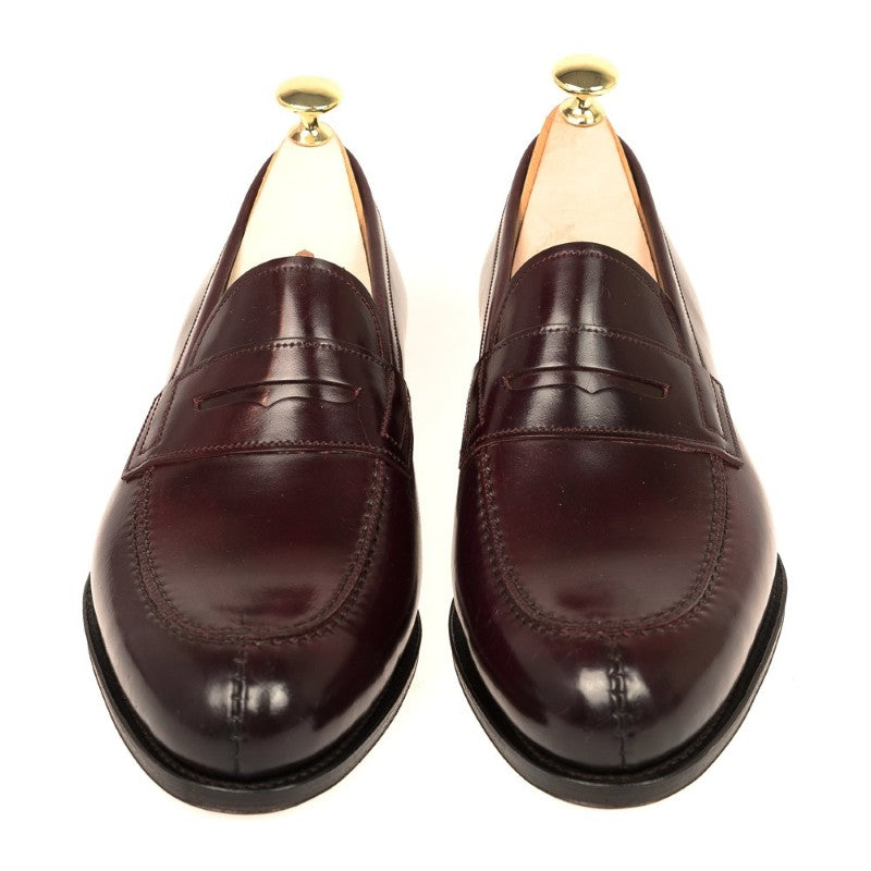 Carmina Shell Cordovan Penny Loafers 923 Forest Burgundy