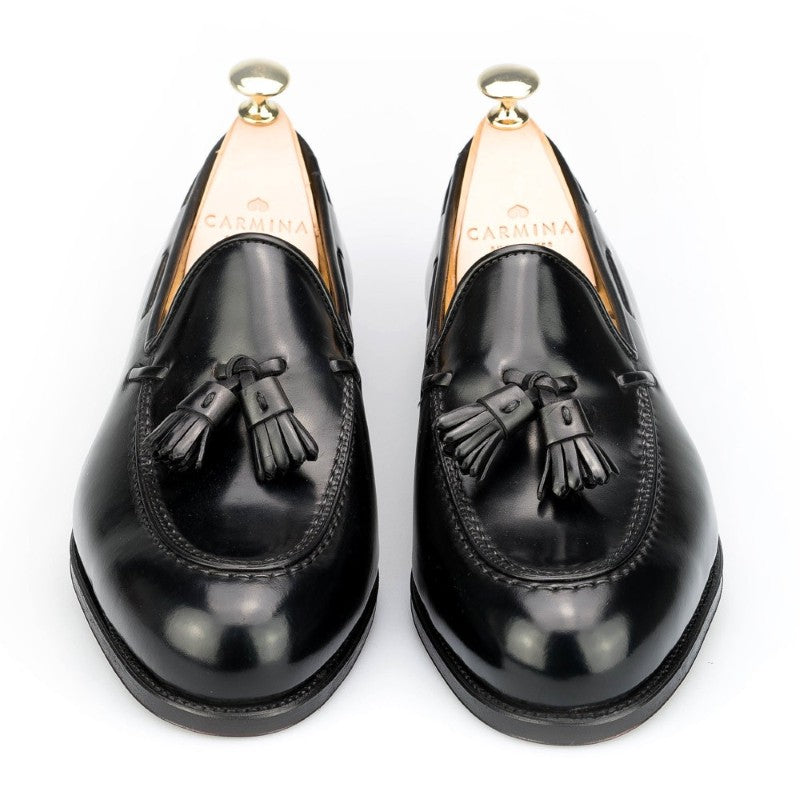 Carmina Shell Cordovan Tassel Loafers 734 Forest Black