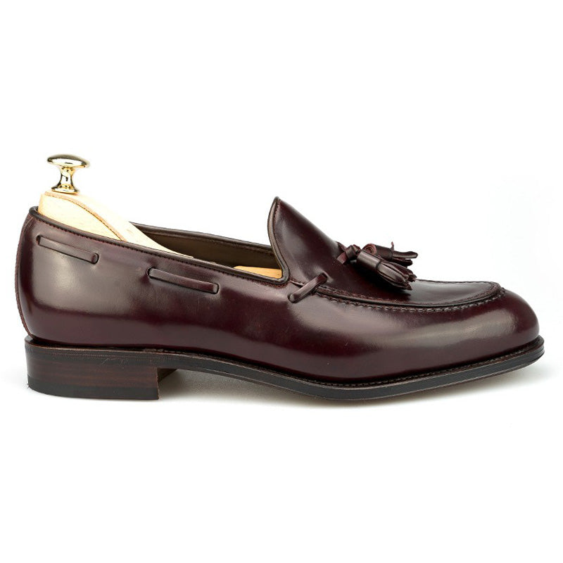 Carmina Shell Cordovan Tassel Loafers 734 Forest Burgundy