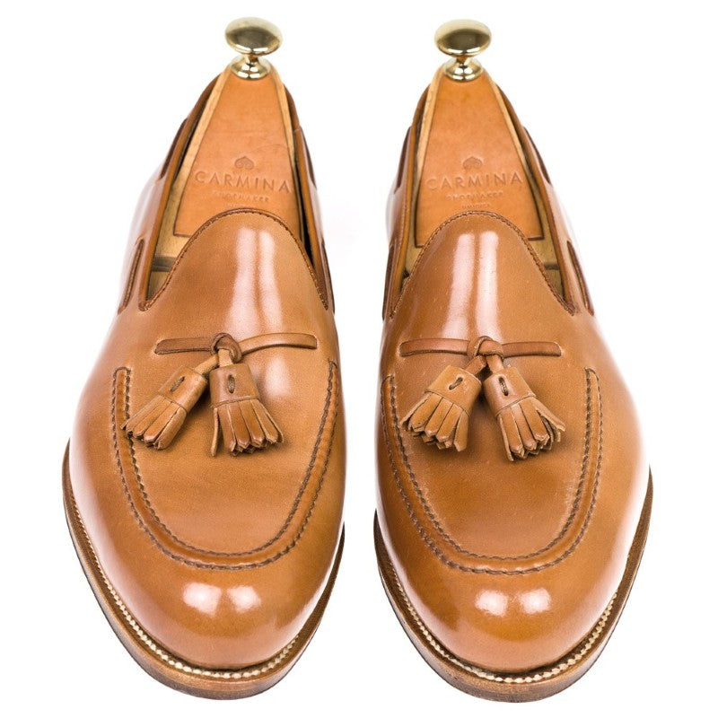 Carmina Shell Cordovan Tassel Loafers 80367 Forest Natural