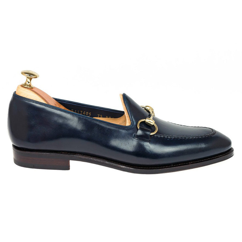 Carmina Shell Cordovan Unlined Horsebit Loafers 80643 Uetam Navy
