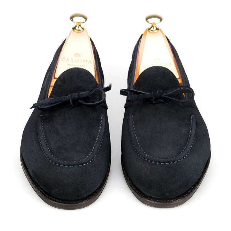 Carmina String Loafers 80228 Uetam Navy Suede