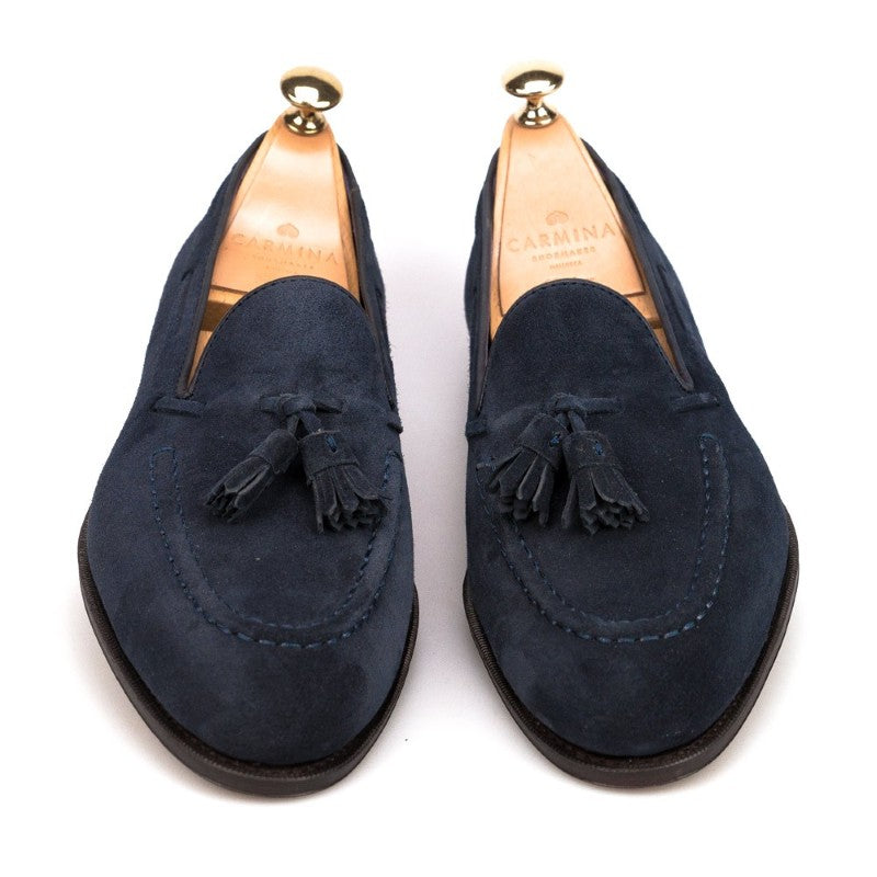 Carmina Tassel Loafers 80289 Uetam Navy Suede