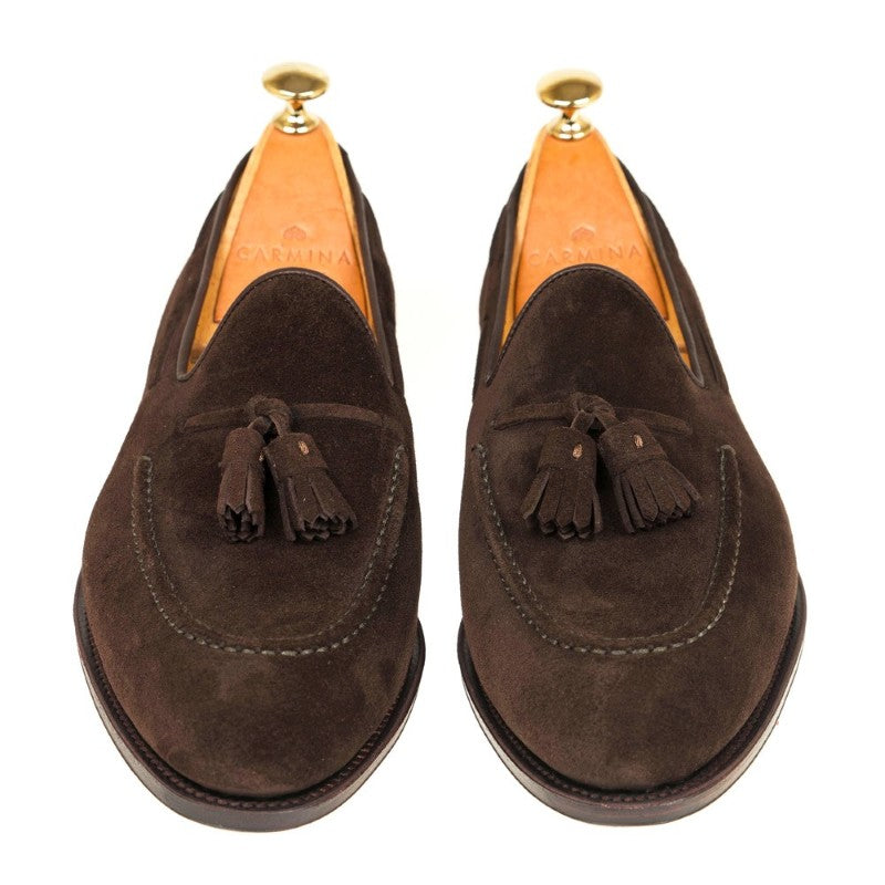 Carmina Tassel Loafers 80367 Forest Brown Suede