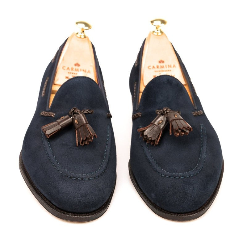 Carmina Tassel Loafers 80371 Uetam Navy Suede