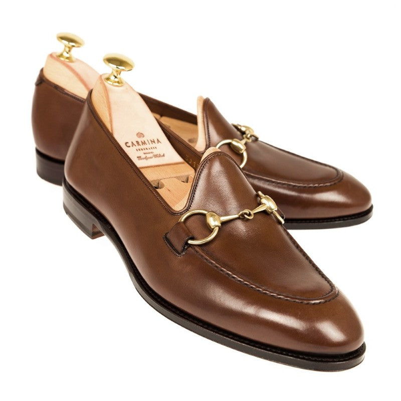 Carmina Unlined Horsebit Loafers 80643 Uetam Brown