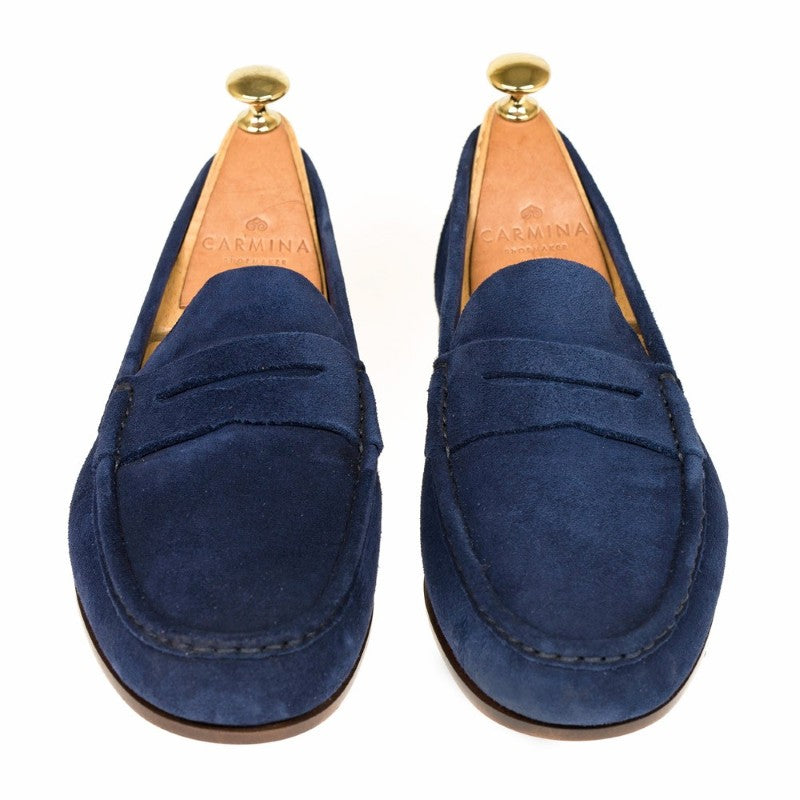 Carmina Unlined Penny Loafers 80646 Xim Navy