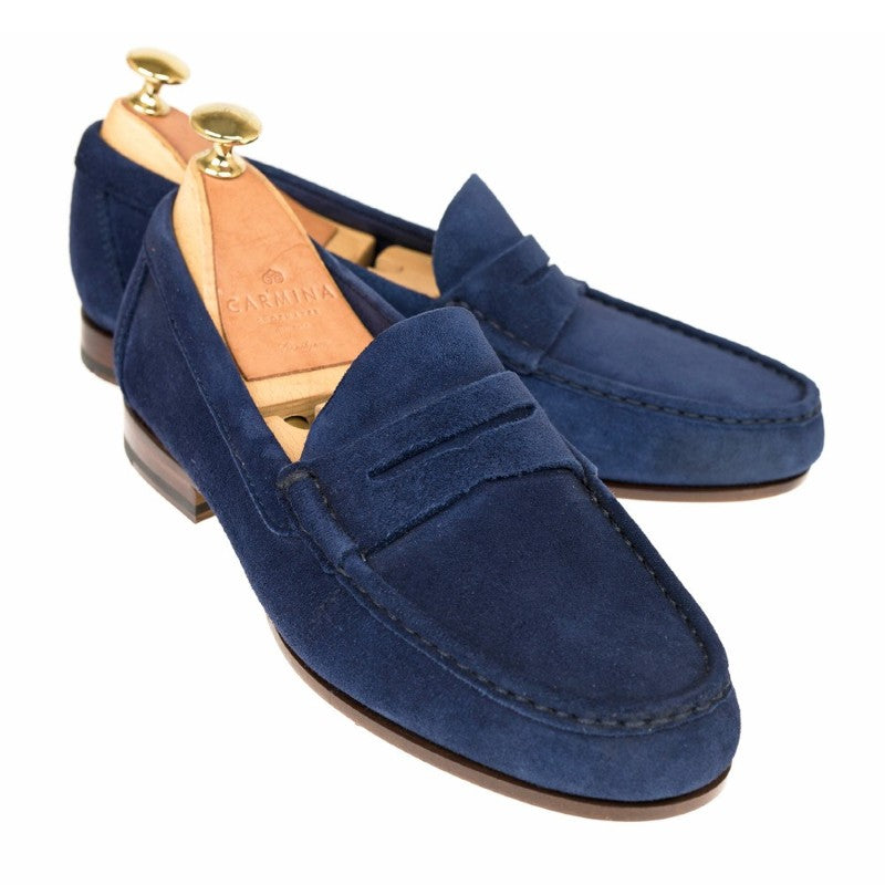 Carmina Unlined Penny Loafers 80646 Xim Navy