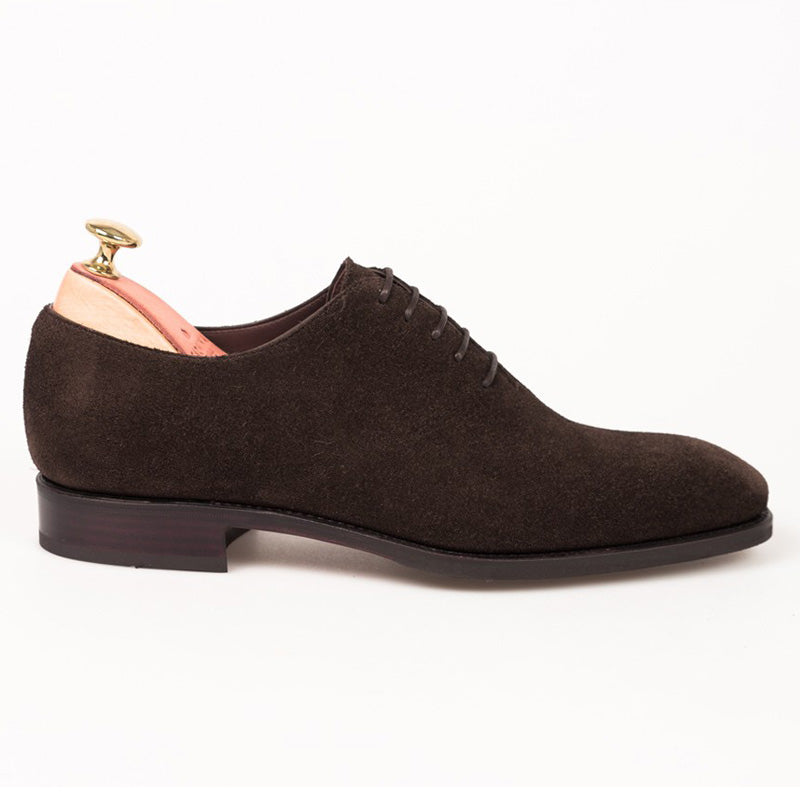Carmina Wholecut Oxfords 910 Rain Brown Suede