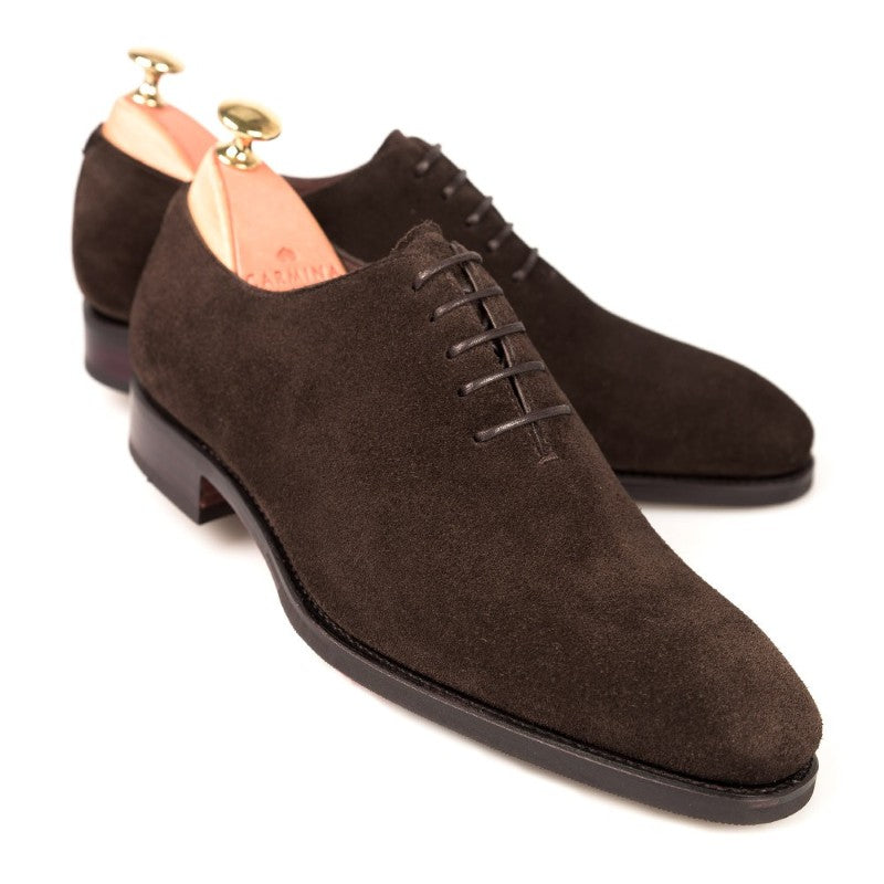 Carmina Wholecut Oxfords 910 Rain Brown Suede