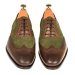Carmina Wingtip Oxfords 922 Rain Brown and Bering Suede